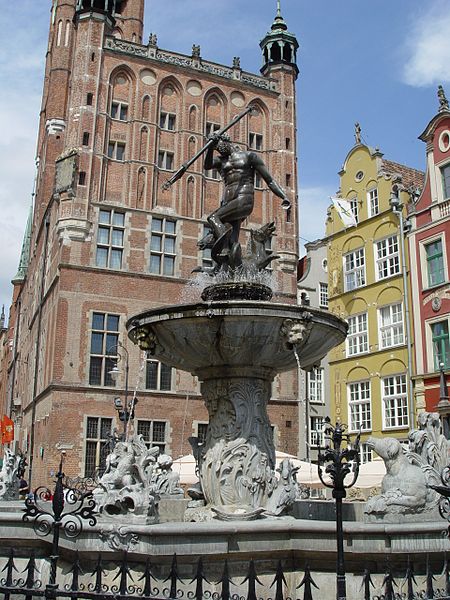 Polonya Gdansk Neptün Çeşmesi